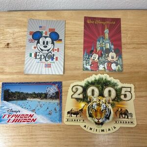 Vintage Disney World Postcards Lot of 4 – Early 2000s EPCOT, Animal Kingdom
